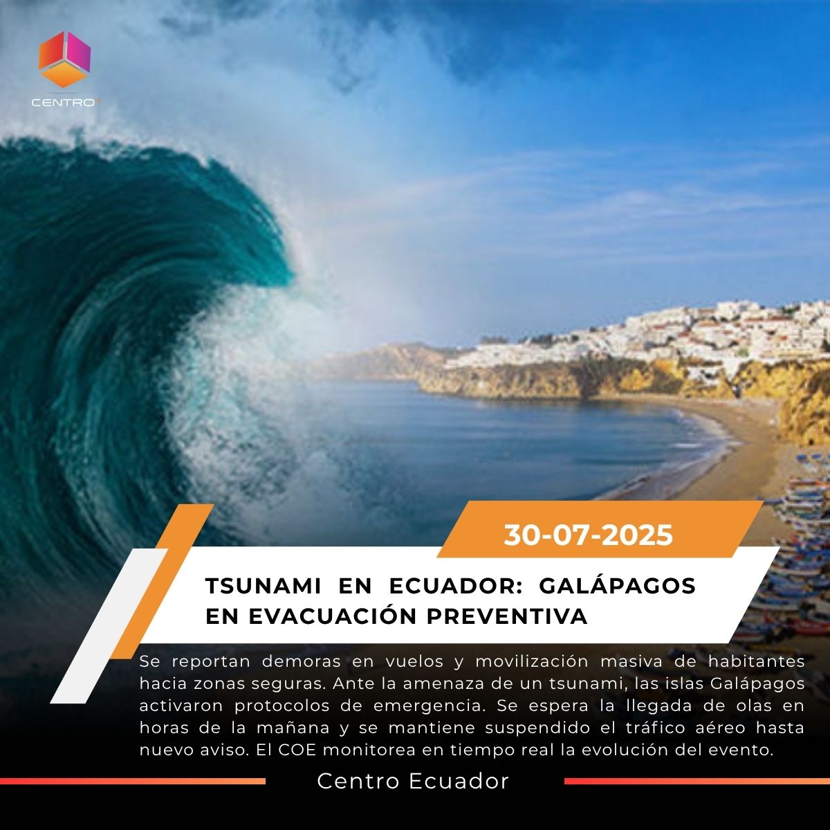 Vuelos demorados y playas cerradas: Así afecta el tsunami a Galápagos