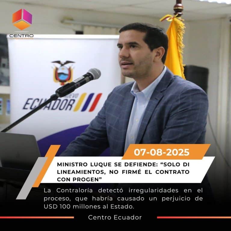 Ministro aclara su rol en contrato Progen