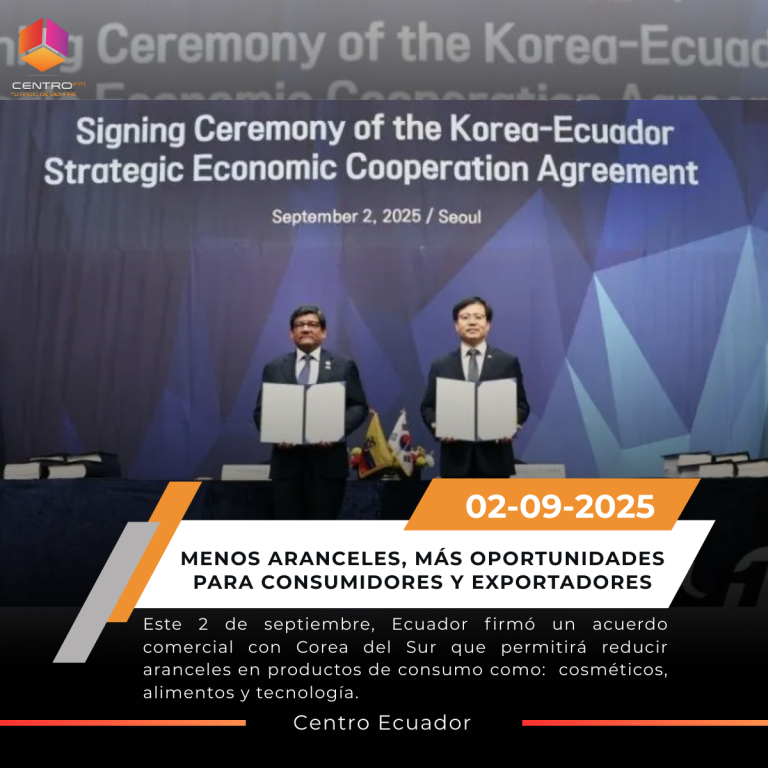 Ecuador firma tratado comercial con Corea del Sur