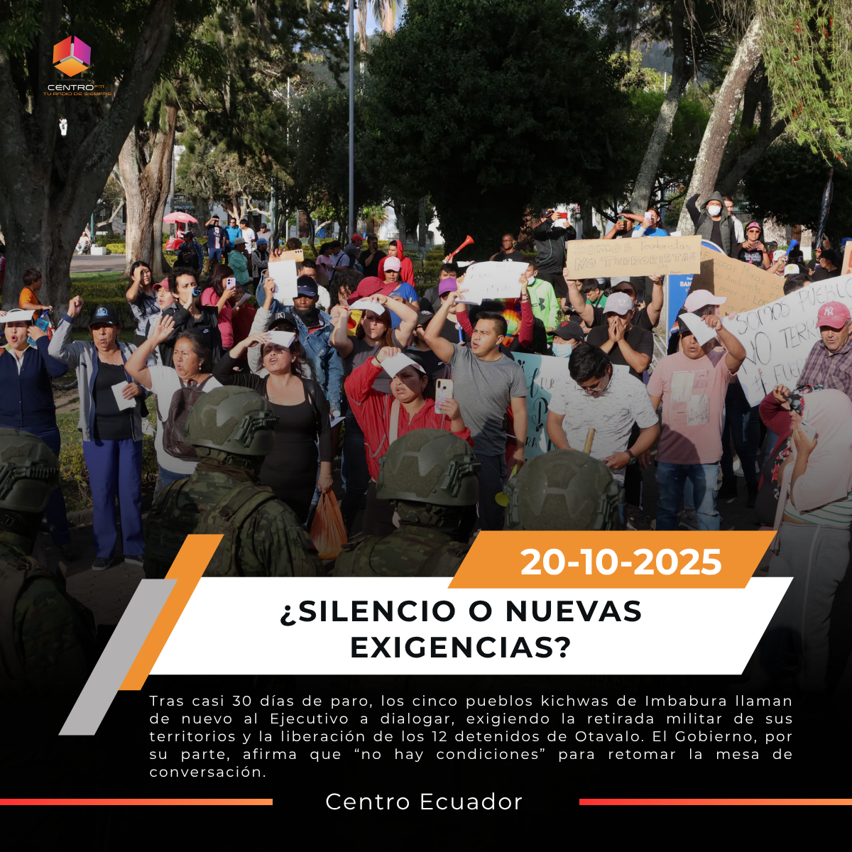 Pueblos kichwas de Imbabura exigen al Gobierno retomar el diálogo tras casi 30 días de paro post thumbnail image