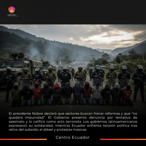 El Gobierno denuncia un intento de asesinato contra el presidente y líderes regionales expresan su respaldo a Ecuador. El Gobierno denuncia un intento de asesinato contra el presidente y líderes regionales expresan su respaldo a Ecuador.