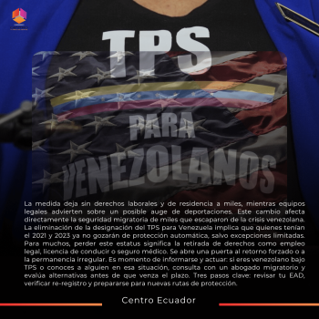 El fin del Estatus de Protección Temporal deja en la incertidumbre a más de 250 000 migrantes