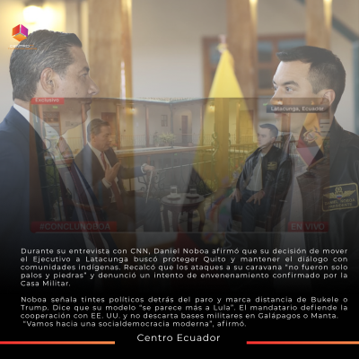 El Presidente ecuatoriano defendió su decisión tras el fin del paro nacional y habló sobre seguridad, ataques y cooperación internacional.