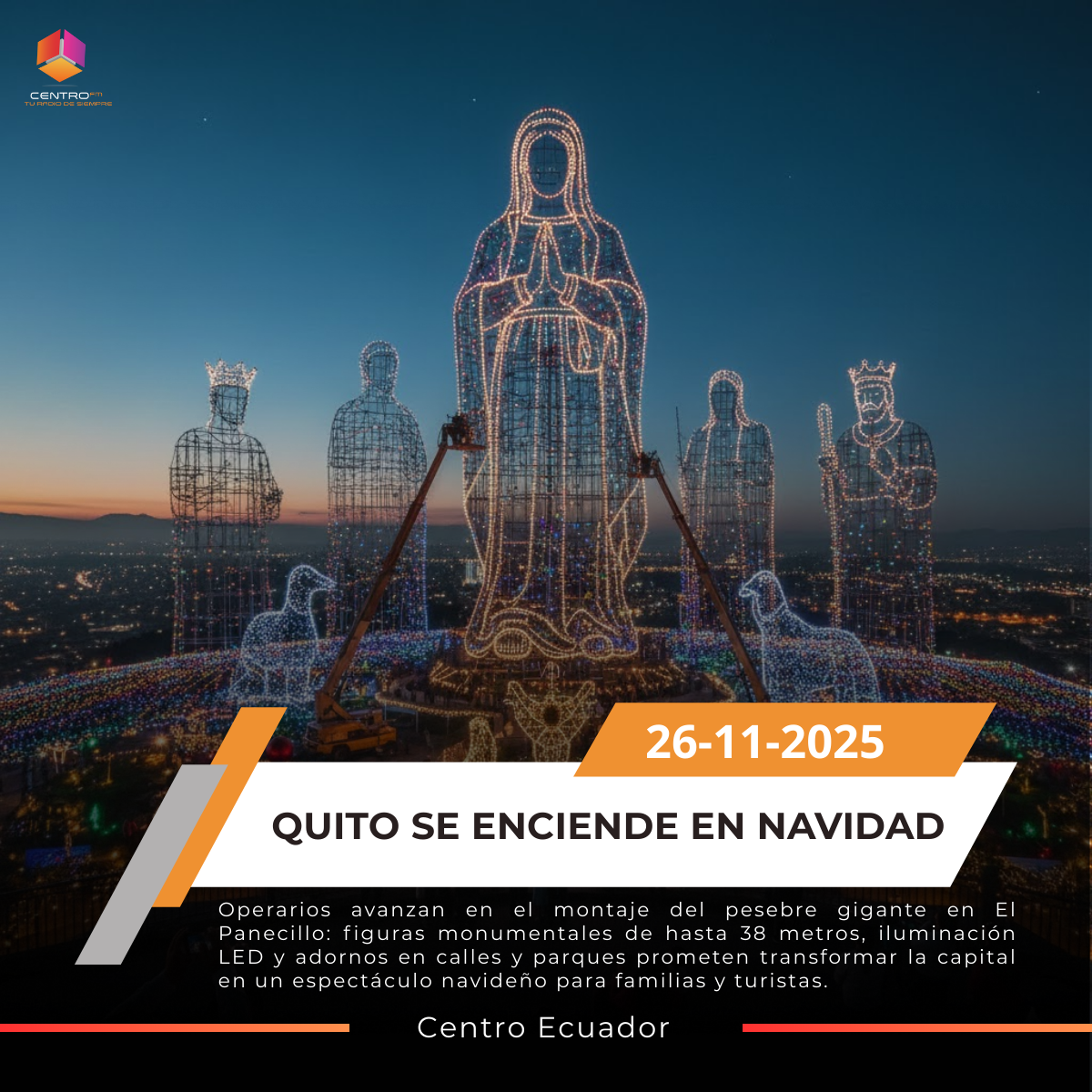 El pesebre gigante de El Panecillo avanza: la tradición que vuelve a iluminar a Quito post thumbnail image