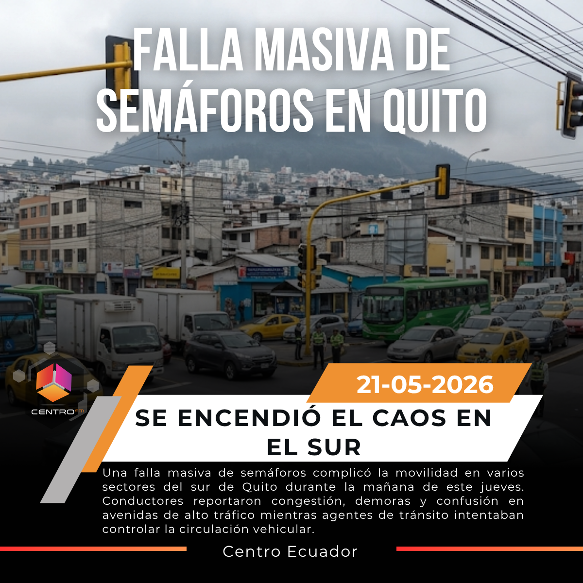 Falla masiva de semáforos complicó la movilidad en el sur de Quito post thumbnail image