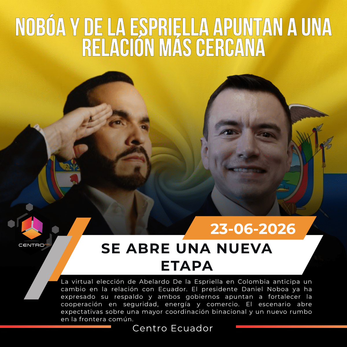 Ecuador y Colombia se preparan para una nueva etapa de cooperación tras el triunfo de Abelardo De la Espriella post thumbnail image